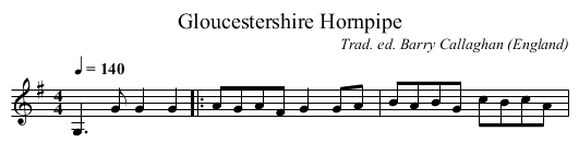 Gloucestershire Hornpipe - staff notation