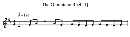 Glountane Reel [1], The - staff notation