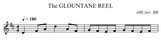 GLOUNTANE REEL, The - staff notation