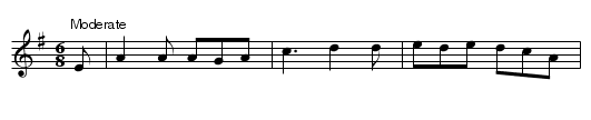 Glounthaun Araglin Eeving - staff notation