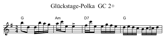 Gl&uuml;ckstage-Polka  GC 2+ - staff notation