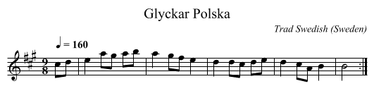 Glyckar Polska - staff notation