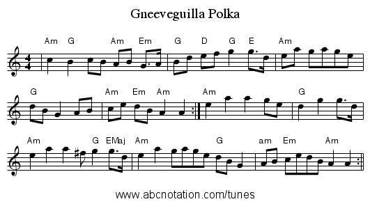 Gneeveguilla Polka - staff notation