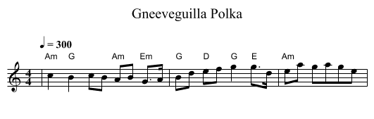Gneeveguilla Polka - staff notation