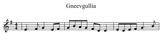 Gneevgullia - staff notation