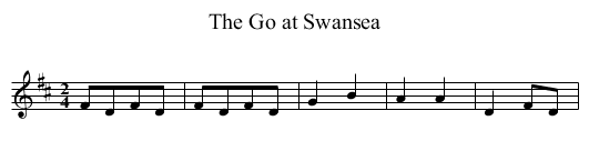 Go at Swansea, The - staff notation