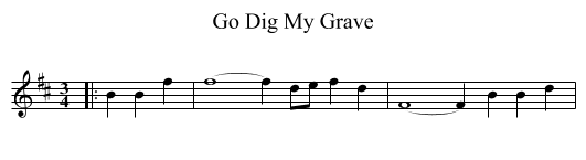 Go Dig My Grave - staff notation