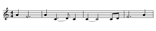 Go Down, Old Hannah - staff notation