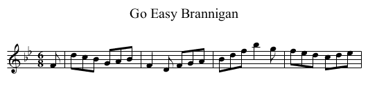 Go Easy Brannigan - staff notation
