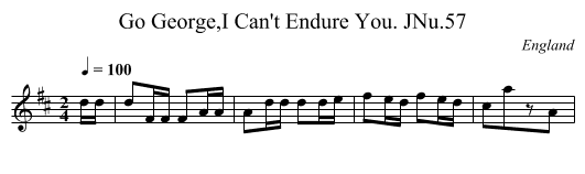 Go George,I Can't Endure You. JNu.57 - staff notation