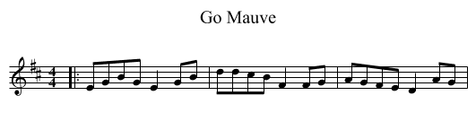 Go Mauve - staff notation