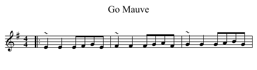 Go Mauve - staff notation