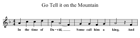 Go Tell it on the Mountain - staff notation