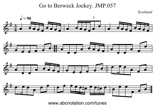 Go to Berweck Jockey. JMP.057 - staff notation