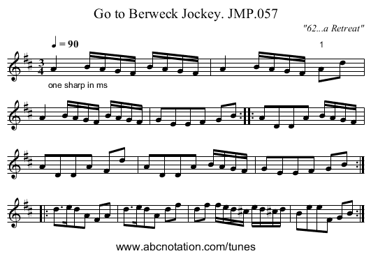 Go to Berweck Jockey. JMP.057 - staff notation