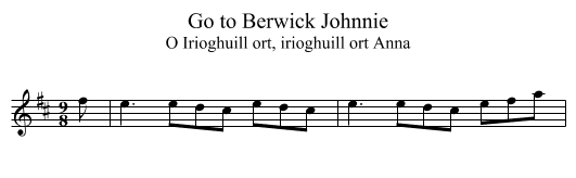 Go to Berwick Johnnie - staff notation