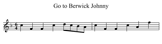 Go to Berwick Johnny - staff notation