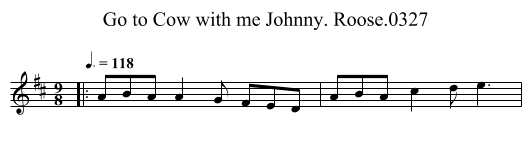 Go to Cow with me Johnny. Roose.0327 - staff notation