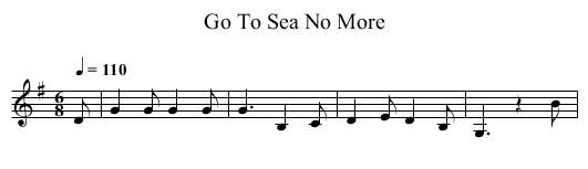 Go To Sea No More - staff notation