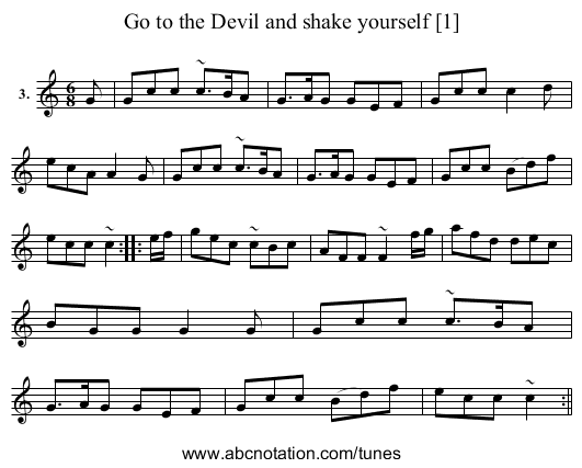 Go to the Devil and shake yourself [1] - staff notation