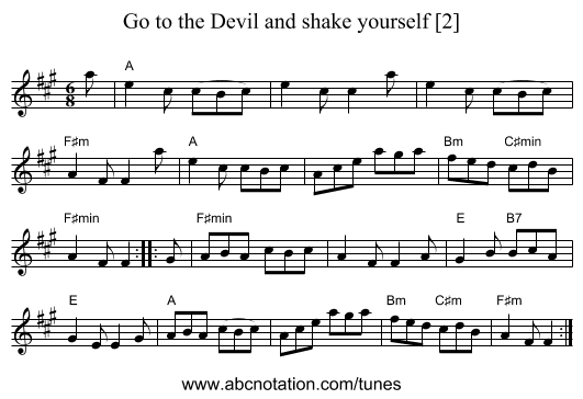 Go to the Devil and shake yourself [2] - staff notation