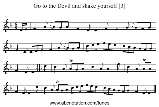 Go to the Devil and shake yourself [3] - staff notation