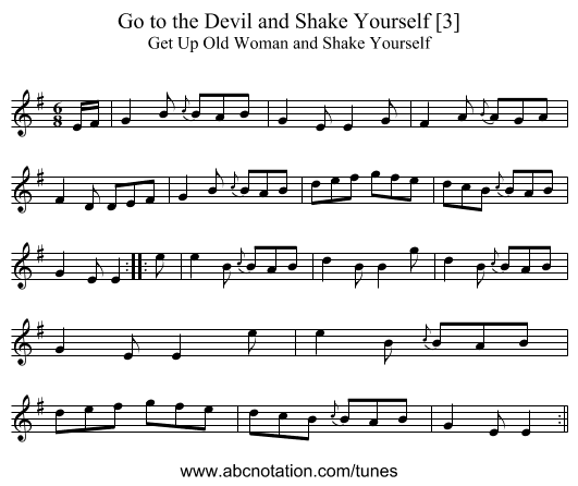 Go to the Devil and Shake Yourself [3] - staff notation