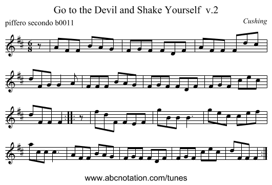 Go to the Devil and Shake Yourself  v.2 - staff notation