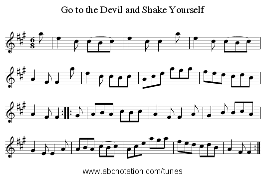 Go to the Devil and Shake Yourself - staff notation