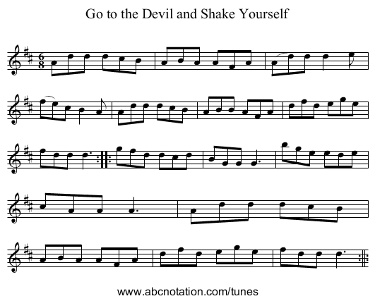 Go to the Devil and Shake Yourself - staff notation