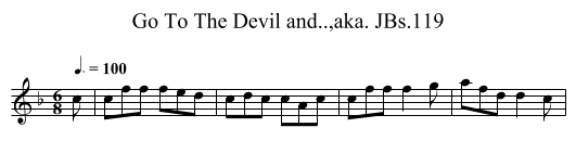 Go To The Devil and..,aka. JBs.119 - staff notation