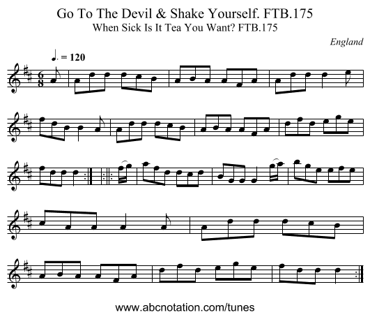 Go To The Devil & Shake Yourself. FTB.175 - staff notation