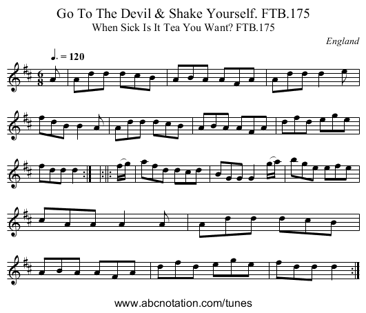 Go To The Devil & Shake Yourself. FTB.175 - staff notation