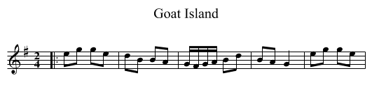 Goat Island - staff notation