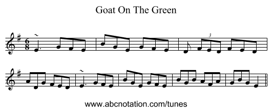 Goat On The Green - staff notation
