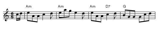 Goat on the Hill - staff notation