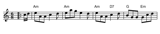 Goat on the Hill - staff notation