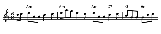 Goat on the Hill - staff notation
