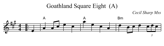 Goathland Square Eight  (A) - staff notation