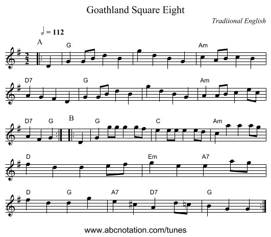 Goathland Square Eight - staff notation