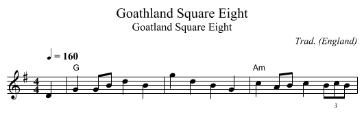 Goathland Square Eight - staff notation