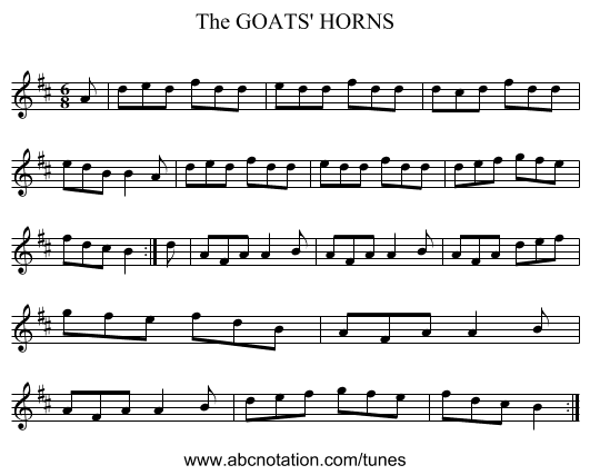 GOATS' HORNS, The - staff notation