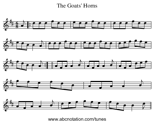 Goats' Horns, The - staff notation