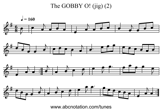 GOBBY O! (jig) (2), The - staff notation