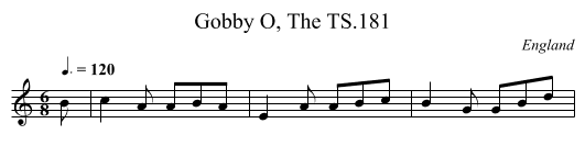 Gobby O, The TS.181 - staff notation