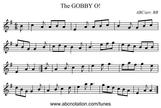 GOBBY O!, The - staff notation