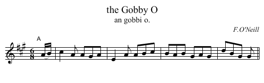 Gobby O, the  - staff notation