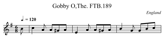 Gobby O,The. FTB.189 - staff notation