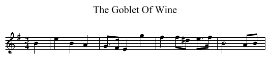 Goblet Of Wine, The  - staff notation