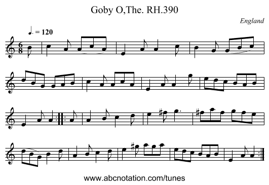 Goby O,The. RH.390 - staff notation